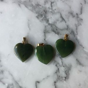Vintage nephrite jade heart charm